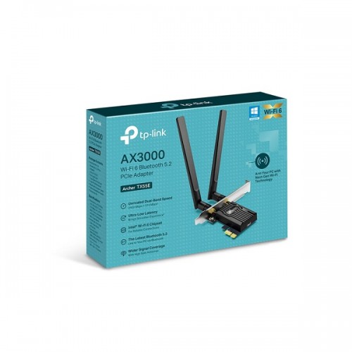 Card mạng không dây WiFi PCIe TP-Link Archer TX55E (AX3000, Bluetooth 5.2)