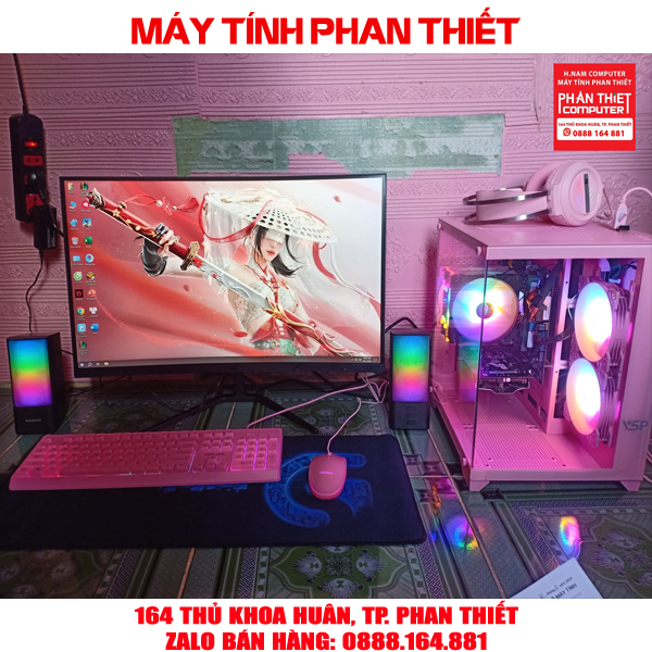 Trọn bộ PC Gaming Hồng Màn hình 24 inch CPU i5 6500 VGA 730